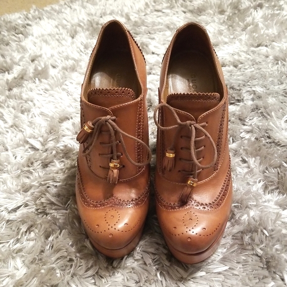 "GUCCI" Leather Wedges - Picture 2 of 8